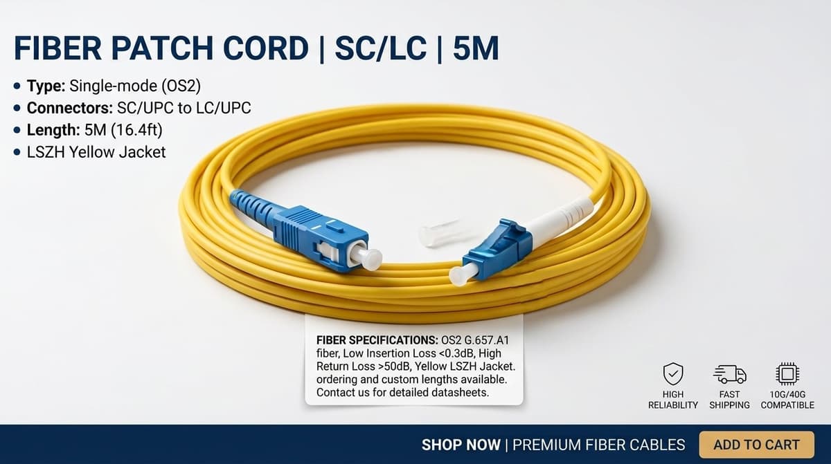 Fiber Patch Cord SC/LC 5M