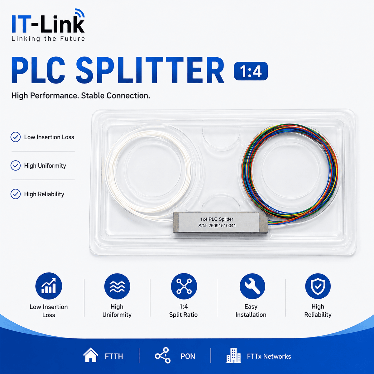 IT-Link PLC Splitter 1:4