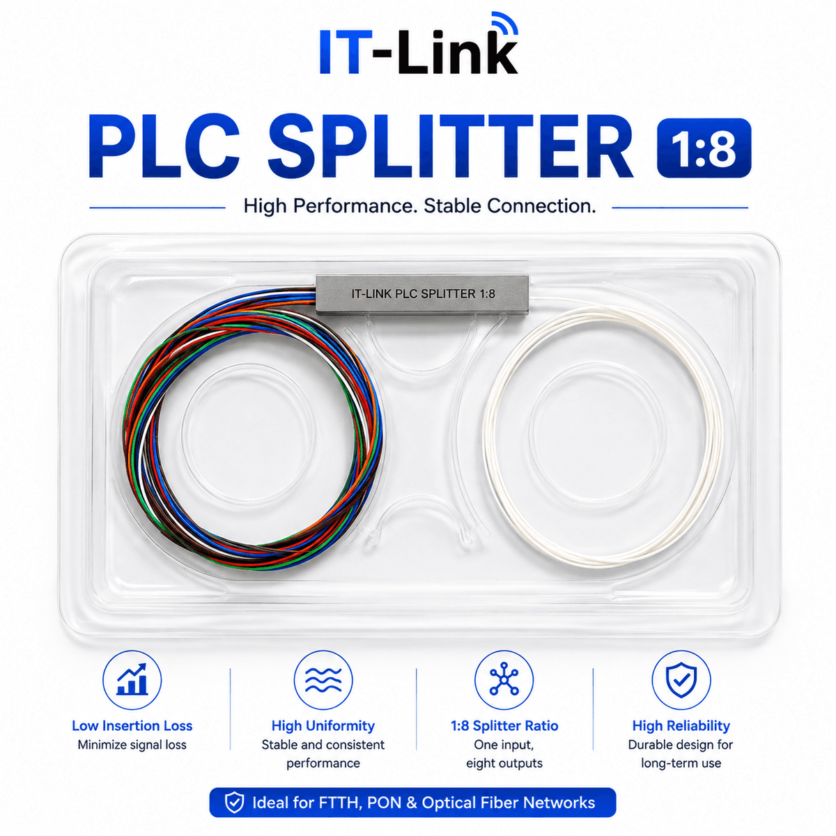 IT-Link PLC Splitter 1:8