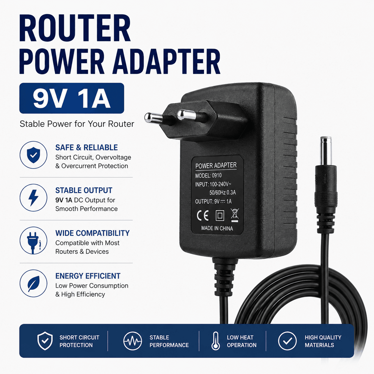 Router Power Adapter 9V 1A