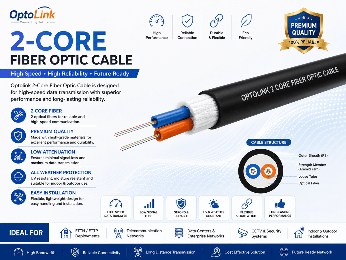2-Core Optolink Fiber Optic Cable